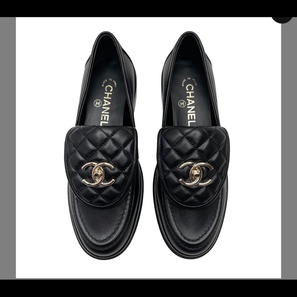 Chanel black loafers